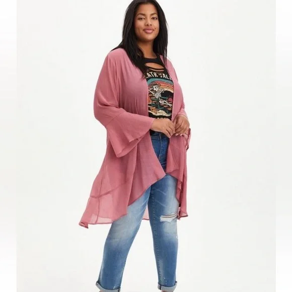 NWT- Torrid Sheer Kimono Size: 4 - Picture 3 of 8